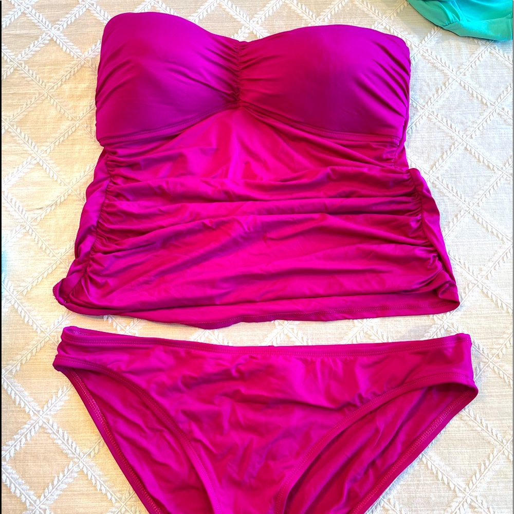 Strapless tankini swim set